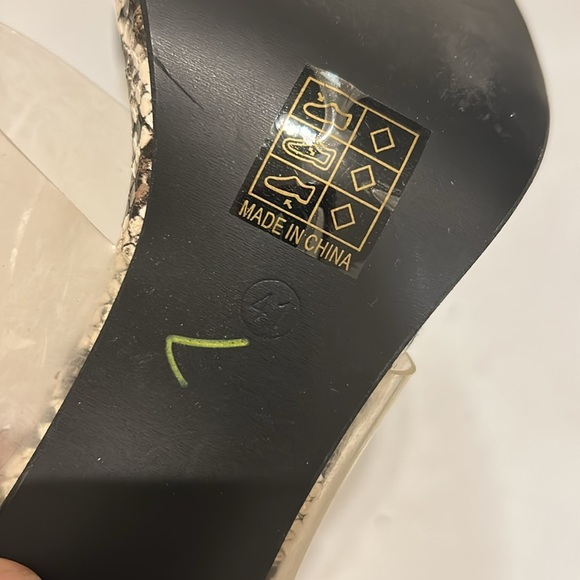 Snakeskin and Clear Strap Mules - Picture 5 of 5